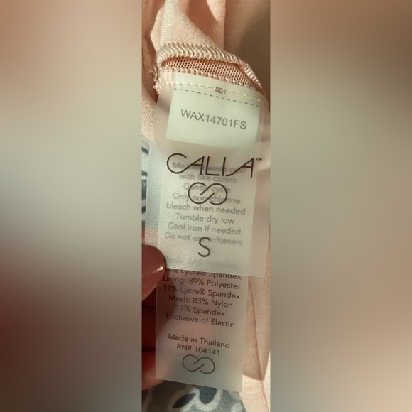 CALIA LUSTRALUX CROP LOW SUPPORT EXERCISE TOP SPORTS BRA LIGHT PINK SZ SMALL NWT - Picture 8 of 13